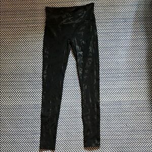 SPANX Black Camo Faux Leather Leggings